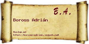 Boross Adrián névjegykártya